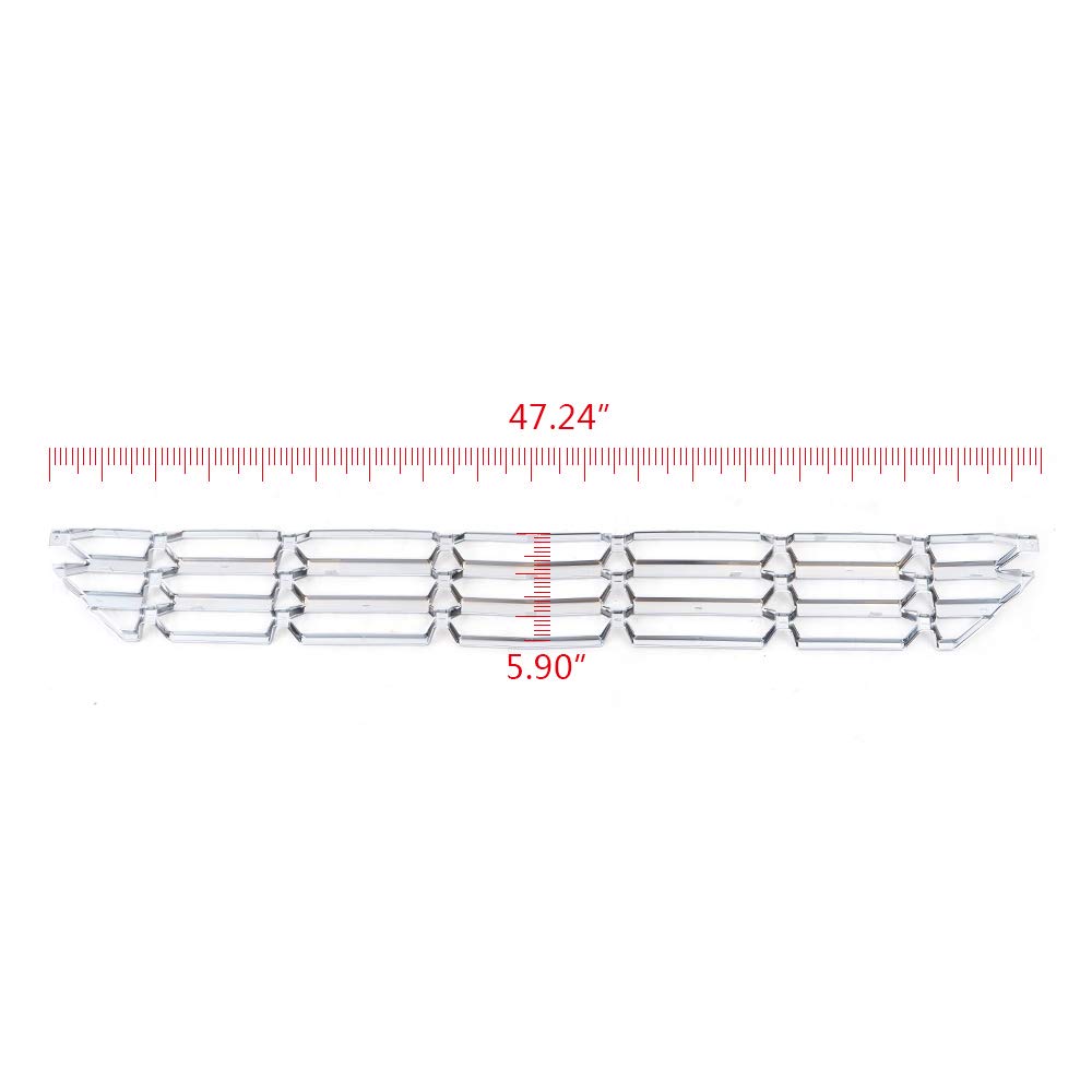 PIT66 1Pc Chrome Lower Bumper Grille Skin Guard Snap On Insert Compatible with Chevy 2016-2018 Silverado 1500 Grill