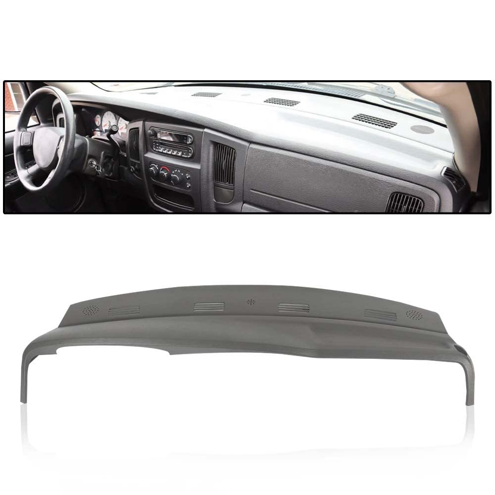 PIT66 TPE Dashboard Cover Fit 2002-2005 Dodge Ram 1500 2500 3500 Grey