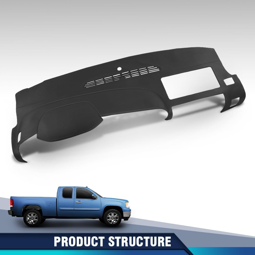 PIT66 TPE Dash Bezel Cover Set Fit Chevy Silverado GMC Sierra 2007-2013
