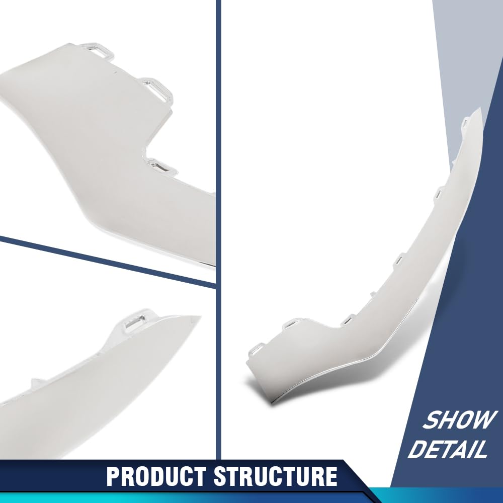 PIT66 Front Left Side Bumper L:ower Trim Molding 1 Pc, MB1046131 Silver