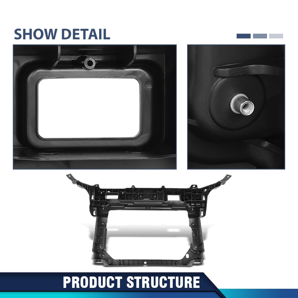 PIT66 Front Radiator Support Compatible with Ford Edge 2011 2012 2013 2014 CT4Z16138C, FO1225230 Black