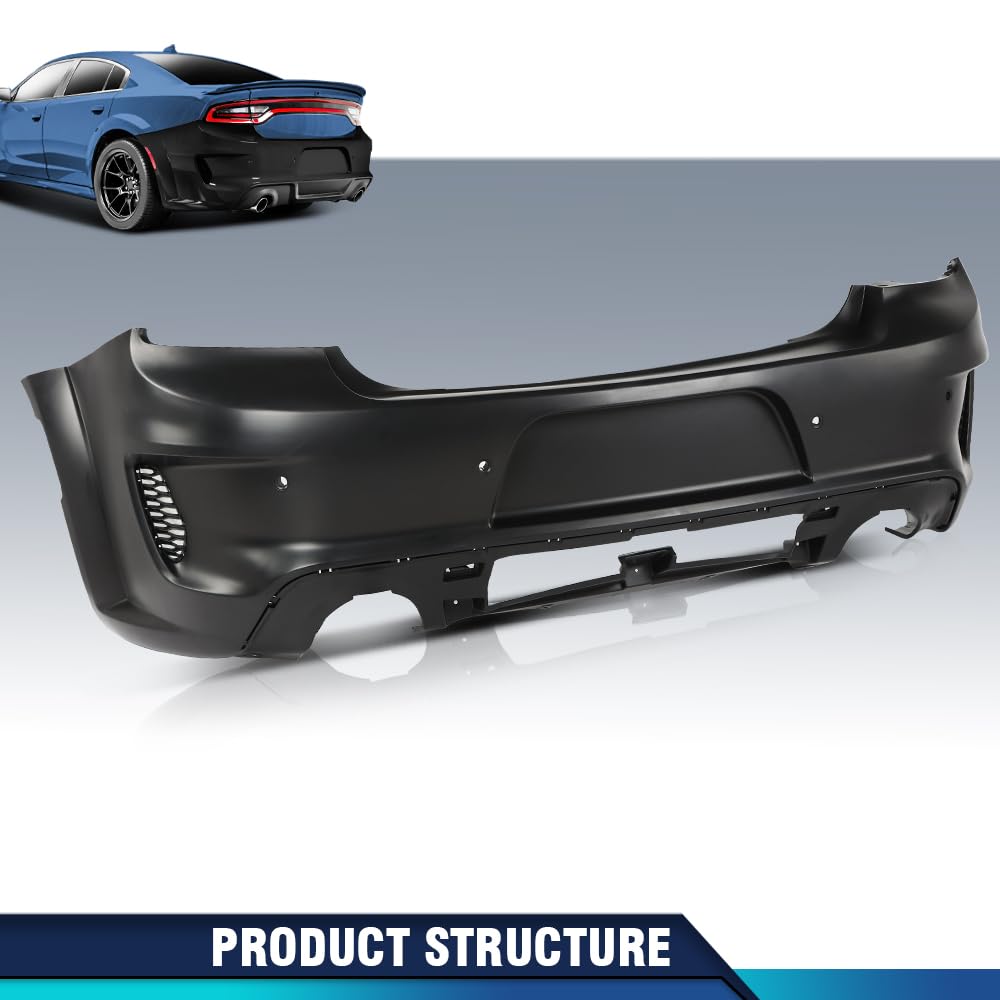 PIT66 Rear Bumper Cover w/Holes Compatible with Dodge Charger 2020-2023