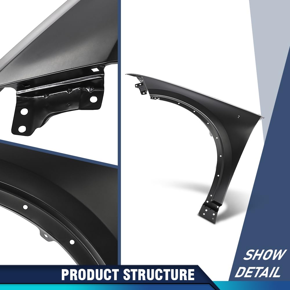PIT66 Front Left Driver Side Fender 1PC Fit Cadillac XT6 Luxury 2021 2022 2023 2024, Fit Cadillac XT6 (submodel: Premium Luxury, Sport) 2020 2021 2022 2023 2024 84596459, GM1240423 Black