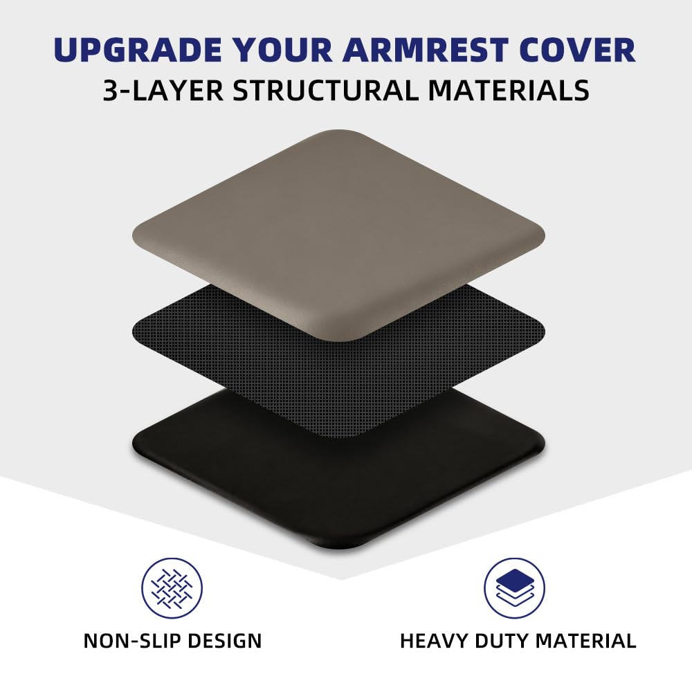 PIT66 Center Console Armrest Lid Cover Kit, Compatible with 99-07 Silverado Avalanche Suburban Tahoe Sierra Yukon Light Grey CCLK-CHGM-001-LGY,19127364,19127365,19127366