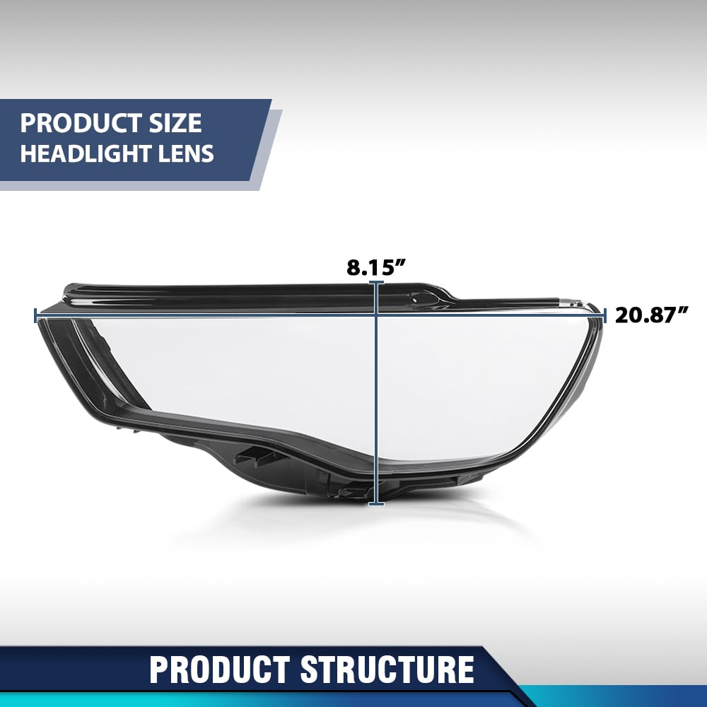 PIT66 Front Left Headlight Lens Cover 1 Pc, Headlamp Lens Cover Clear Lens