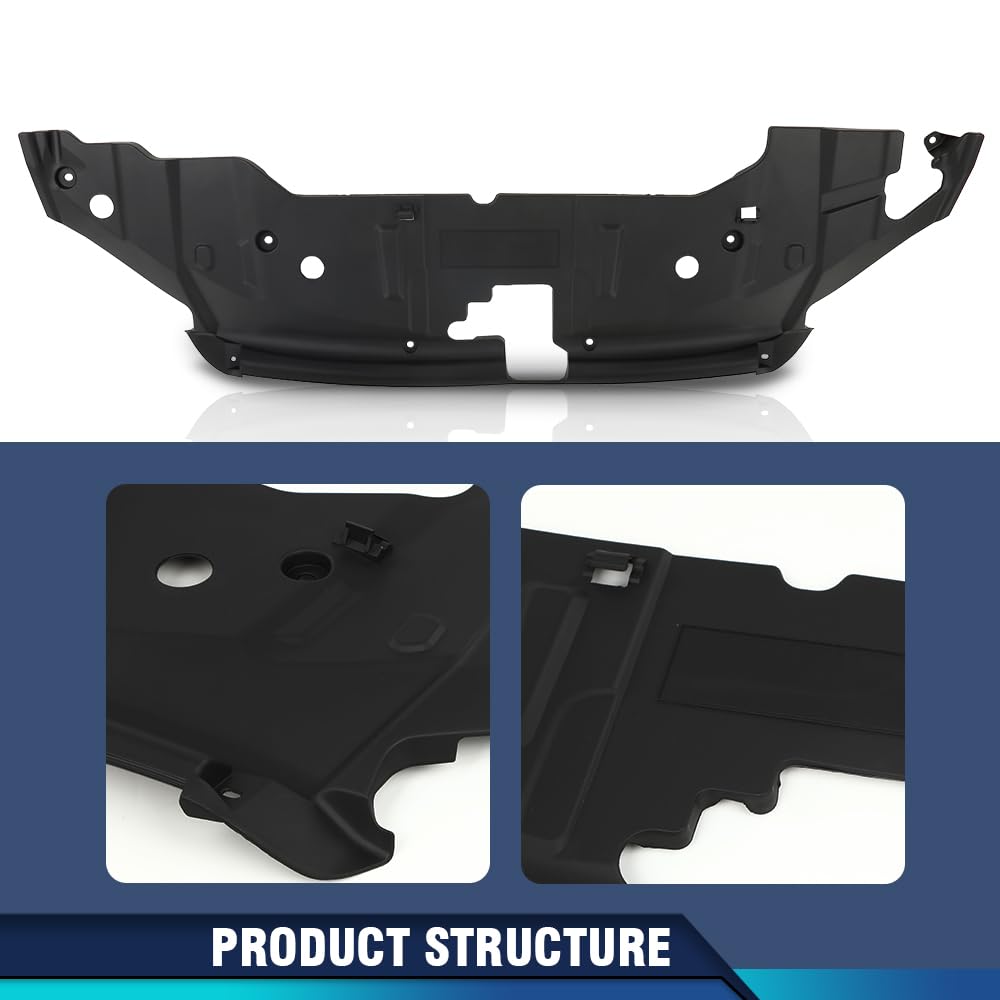 PIT66 Front Radiator Support Cover Compatible with Ford Mustang 2013-2014 DR3Z8C291AA, FO1224113 Black