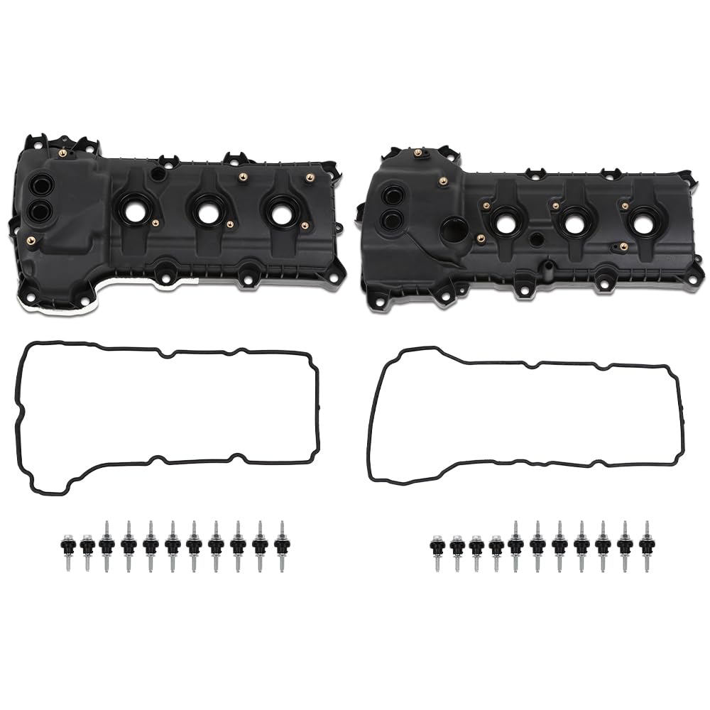 PIT66 Engine Valve Covers Set Compatible with 2011-2018 Ford Edge 3.5L 3.7L, Fit 2015-2017 Ford F150 3.5L 3.7L W/O Cam Sensor Port Hole, NON-Turbocharged