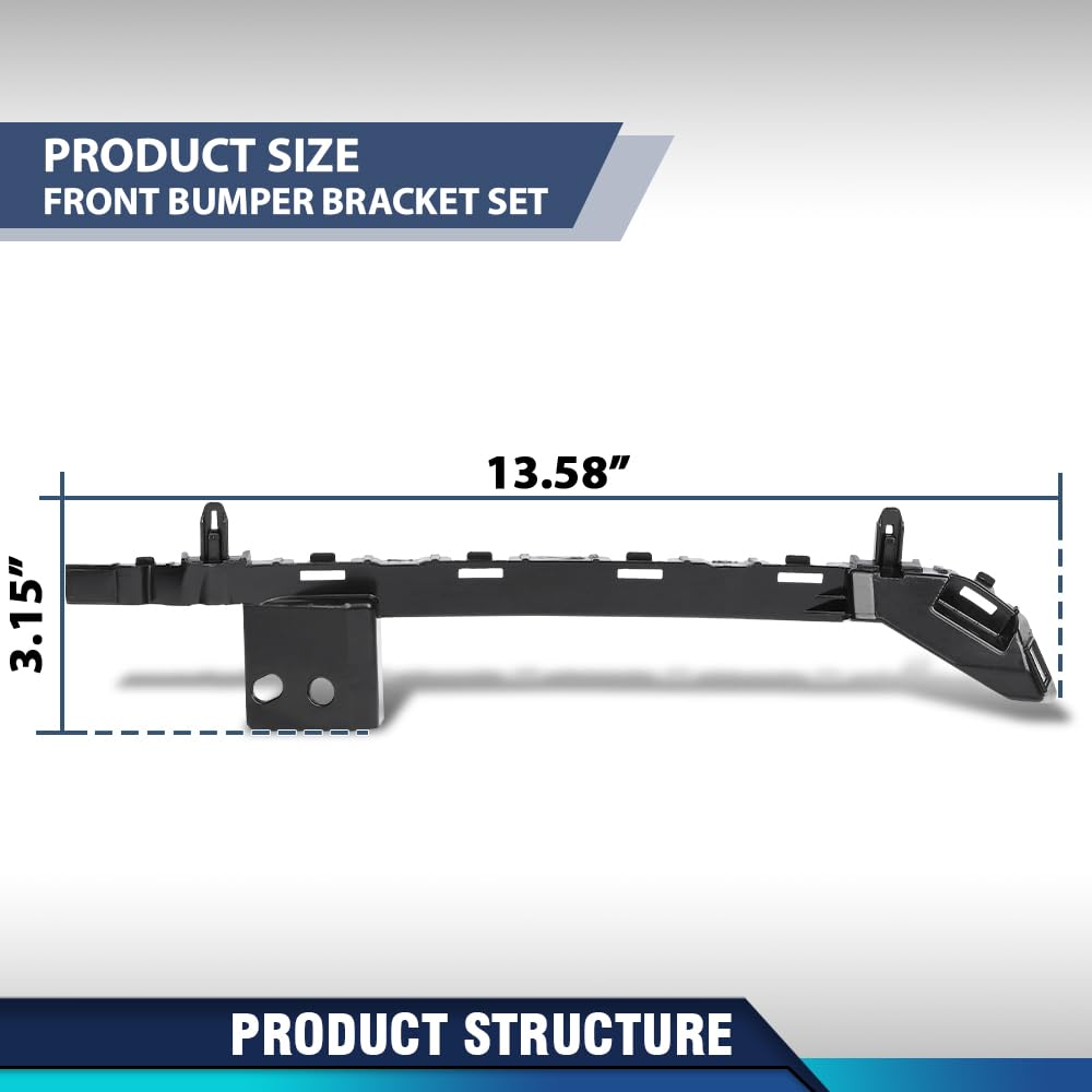 PIT66 Front Driver & Passenger Side Bumper Bracket Set, GM1043161,