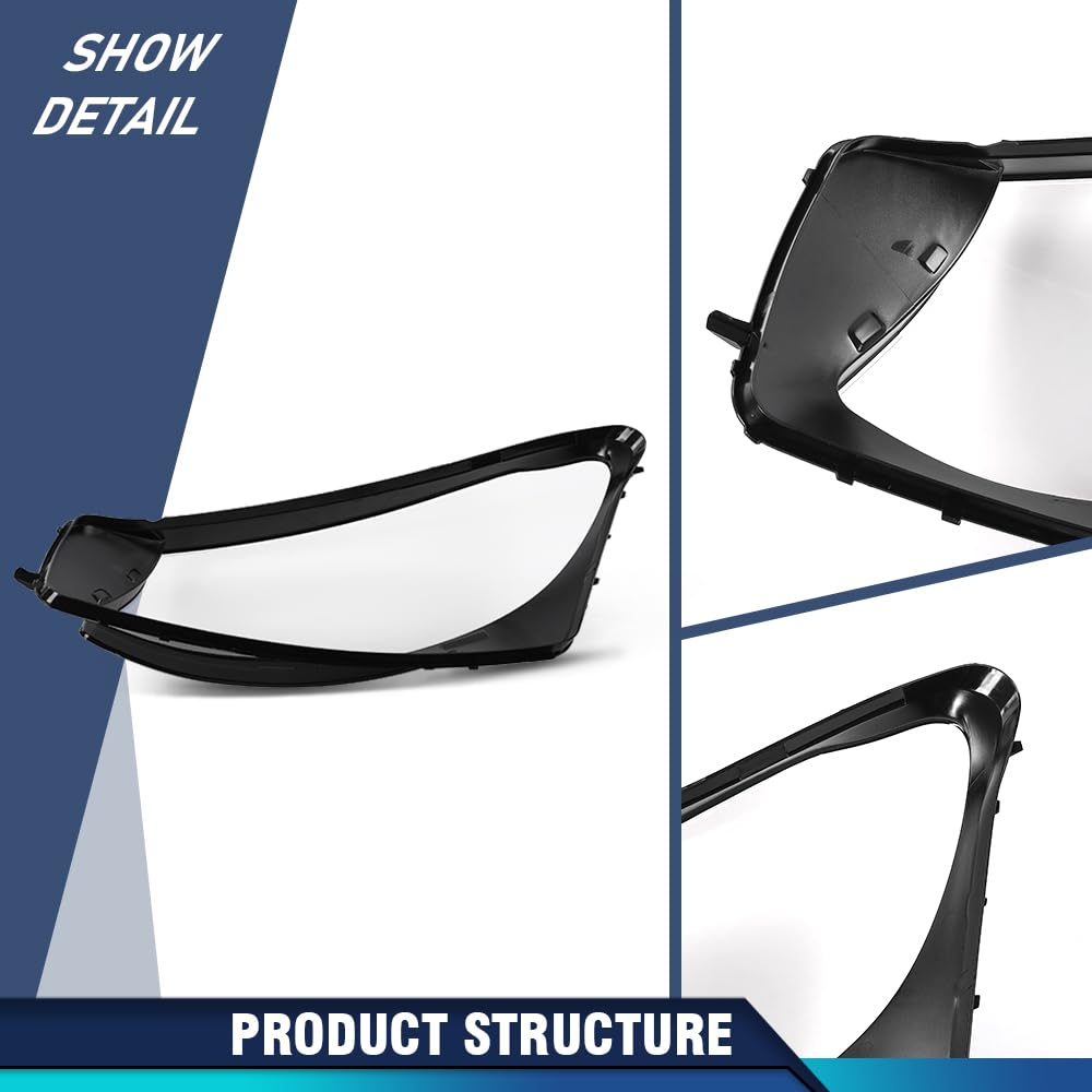 PIT66 Headlight Lens Covers Left & Right Side, Headlamp Lens Cover Clear