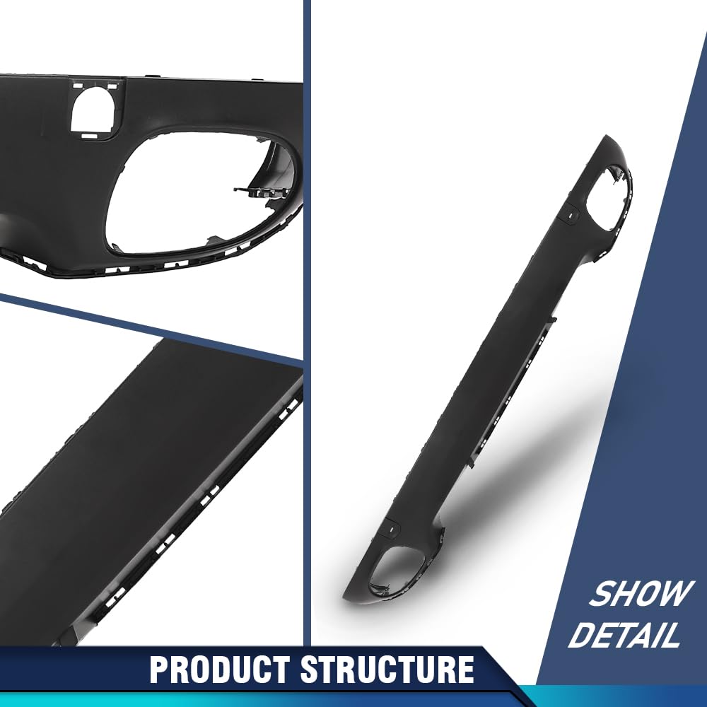 PIT66 Rear Bumper Lower Valance Spoiler Compatible with Porsche Cayenne Turbo/GTS/S Sport Utility 4-Door 4.8L 2008-2010 95550552112G2X, 955-505-521-12-G2X, 95550552110G2X,95550552111G2X Black