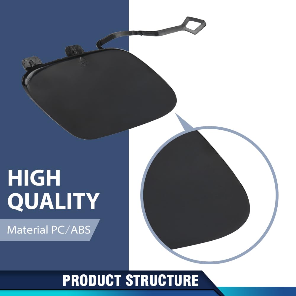 PIT66 Bumper Tow Hook Cover Cap Compatible with Benz E250 E350 E400 E550 2014 2015 2016 A2128852422 Black