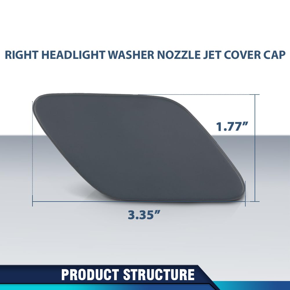 PIT66 Right Headlight Washer Nozzle Jet Cover Cap Compatible with Jaguar F-Type 2014-2019 C2P22198LML, C2P22197LML Black