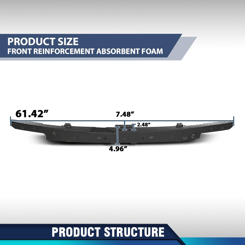 PIT66 Front Bumper Bracket Impact Absorber Foam 1 Pc, Black