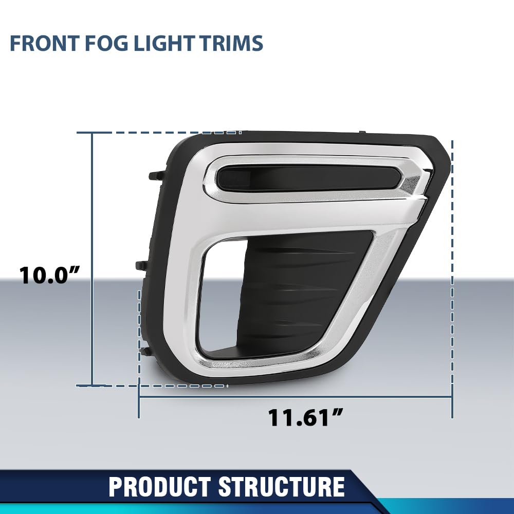 PIT66 Fog Light Cover Bezel Trims Front Driver LH Passenger RH Side Compatible with Subaru Forester (submodel: Premier, Touring) 2019-2021 57731SJ120, 57731SJ130, SU1039120, SU1038120 Chrome Black