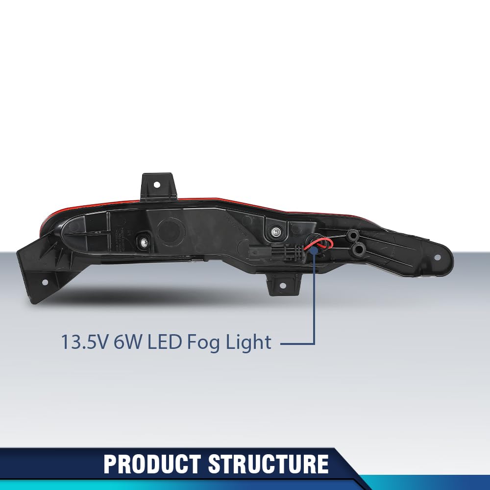 PIT66 Rear Left Fog Light Lamp, LR093440, LR108352, LR181916 Red Lens