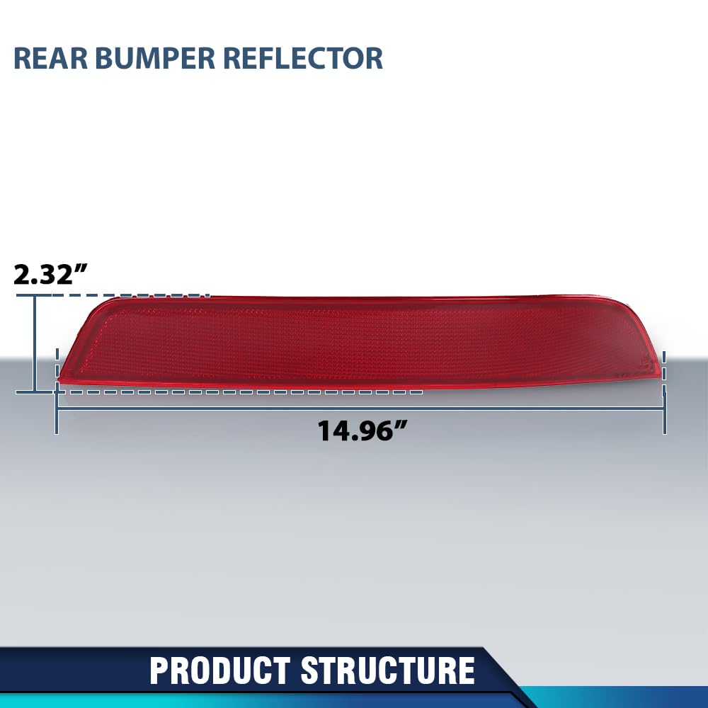 PIT66 Rear Bumper Reflector Lights Left & Right, Red