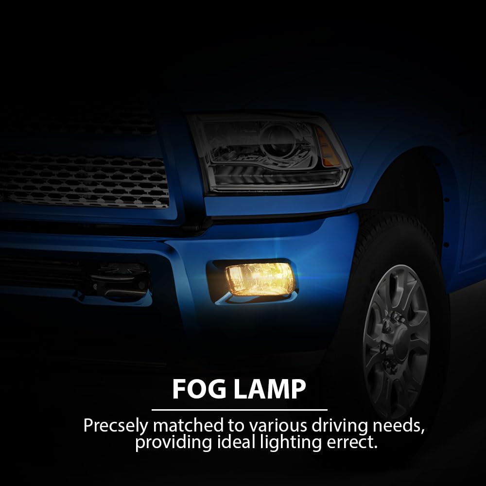 PIT66 Front Bumper Fog Lights Compatible with 2009-2012 Dodge Ram 1500