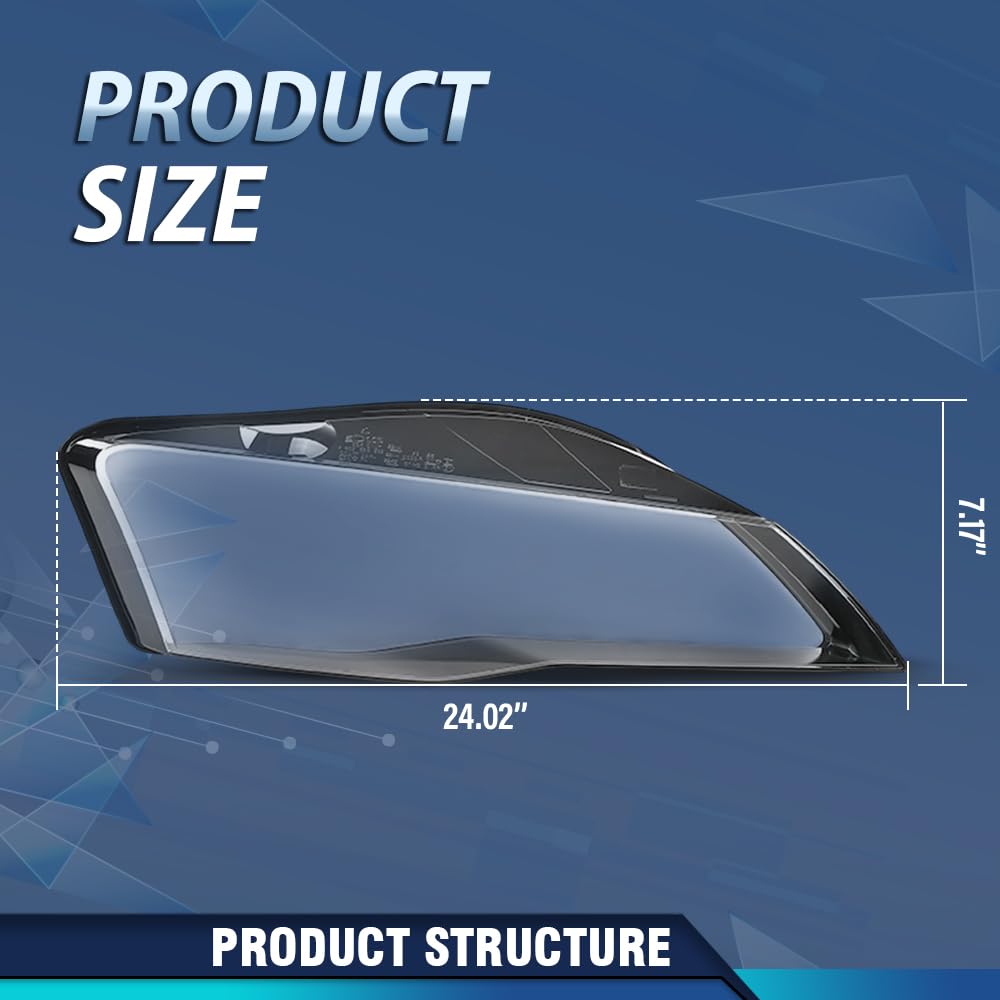 PIT66 Front Headlight Lens Cover Left & Right Pair, Headlamp Lens Cover