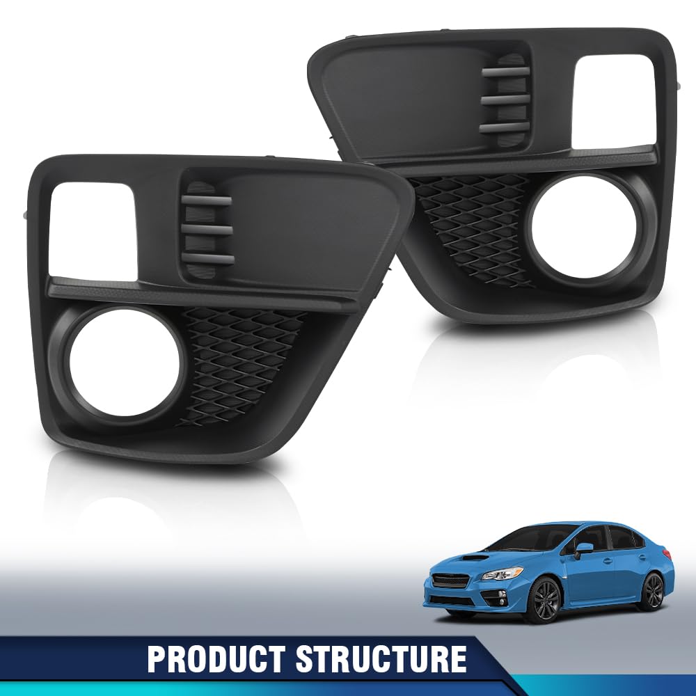 PIT66 Front Bumper Fog Light Hole Cover 2pcs Compatible with Subaru WRX/WRX STI 2015-2017, Fit For Models w/Fog Lamps 57731VA010, 57731VA000 Black