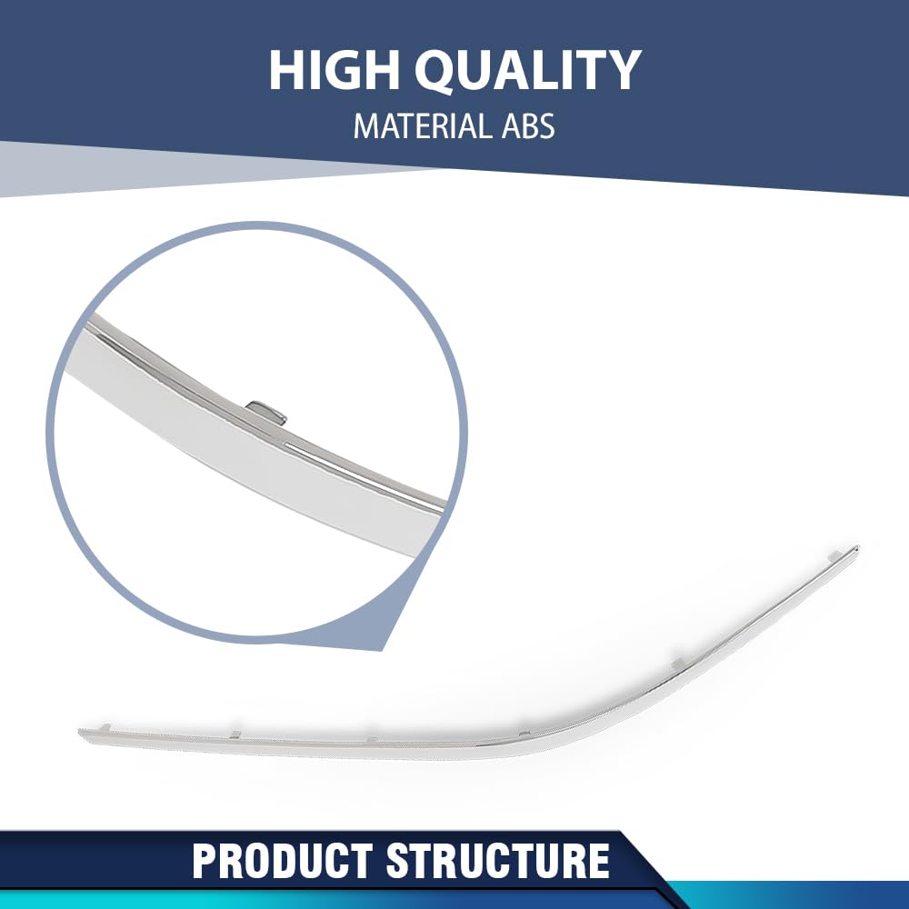 PIT66 Front Left Side Bumper Molding Trim, MB1046115 Silver