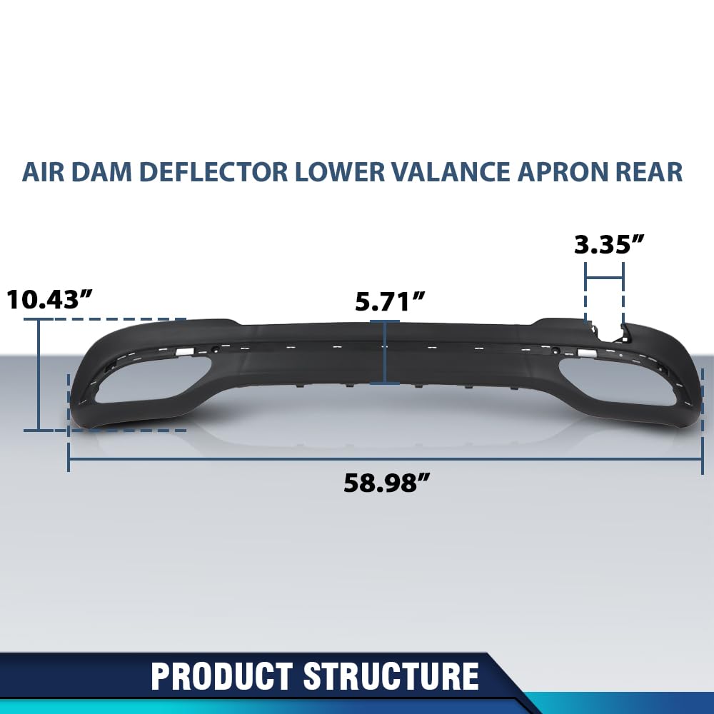 PIT66 Air Dam Deflector Lower Valance Apron Rear Compatible with Benz E250 E300 E350 E400 E550 E63 2014-2016 2128853038, MB1195107