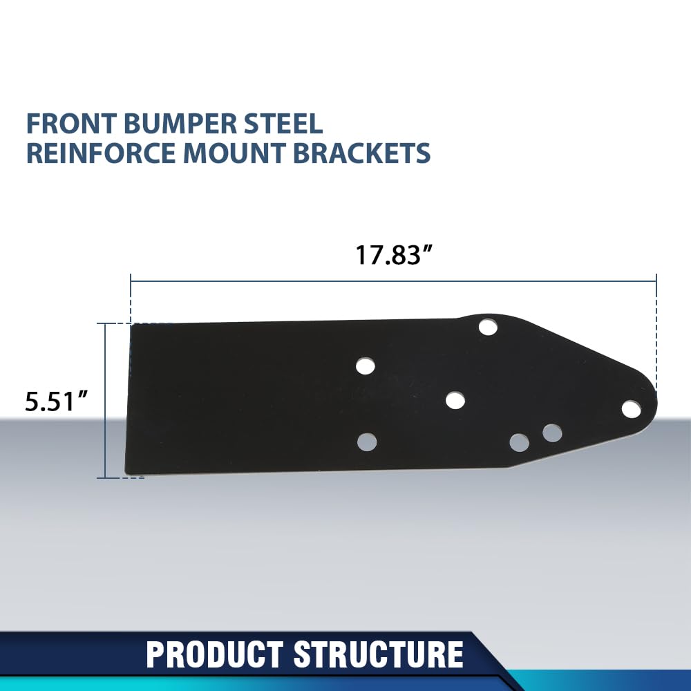 PIT66 Front Bumper Steel Reinforce Mount Brackets, Black