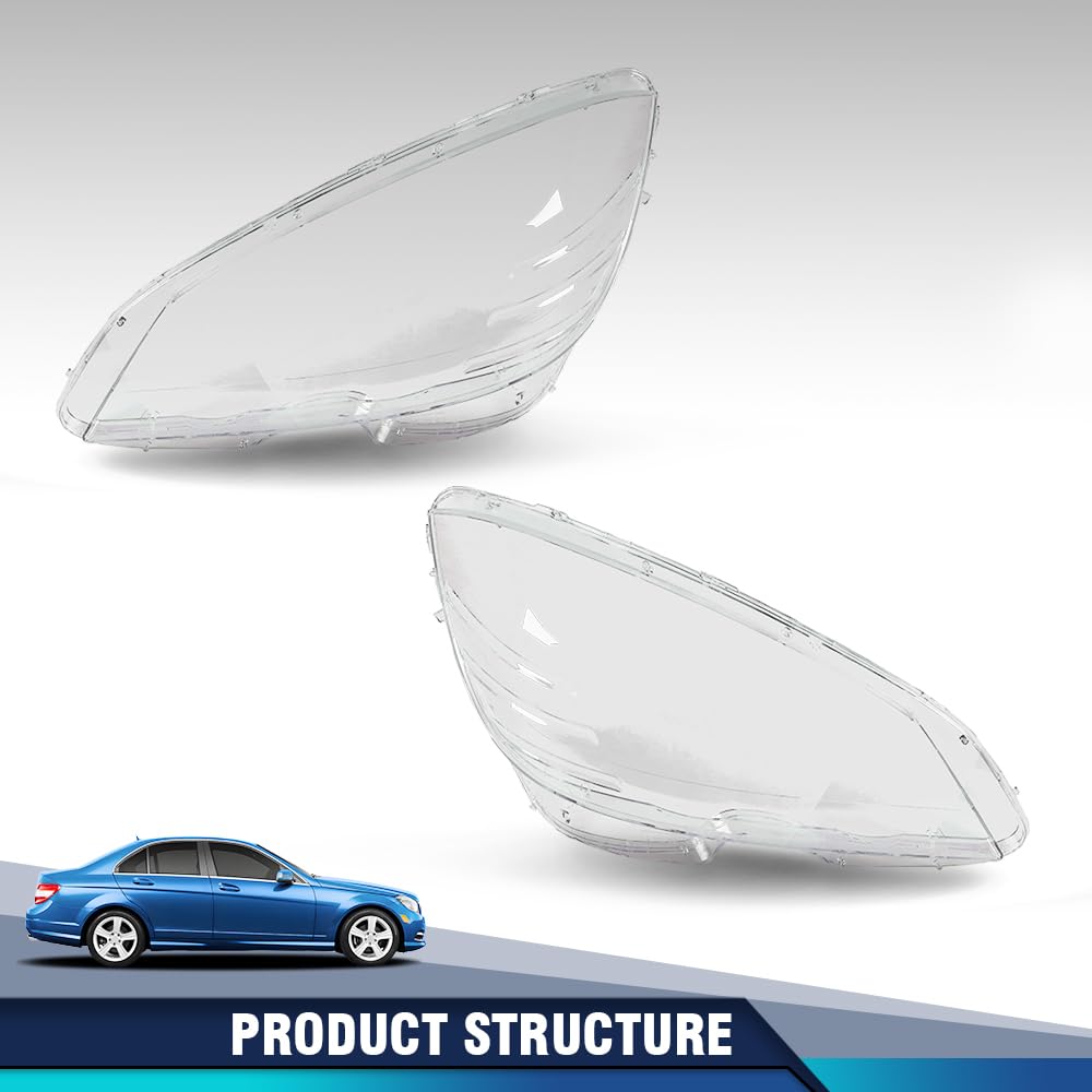 PIT66 Front Headlight Lamp Lens Covers Left & Right Pair, Headlamp Lens