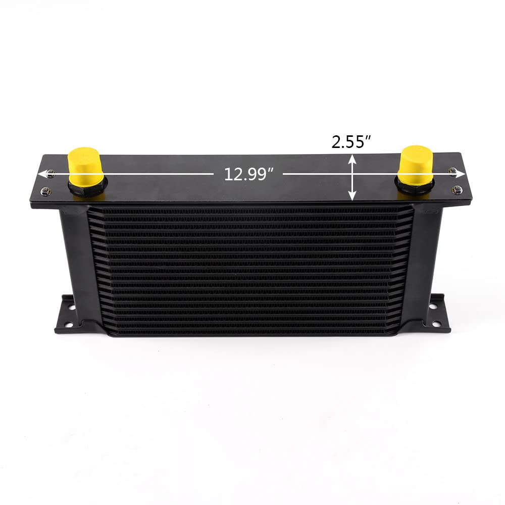 PIT66 19 Row AN10 Engine Oil Cooler Kit, Compatible with 2001-2005 Subaru Impreza WRX STi Black