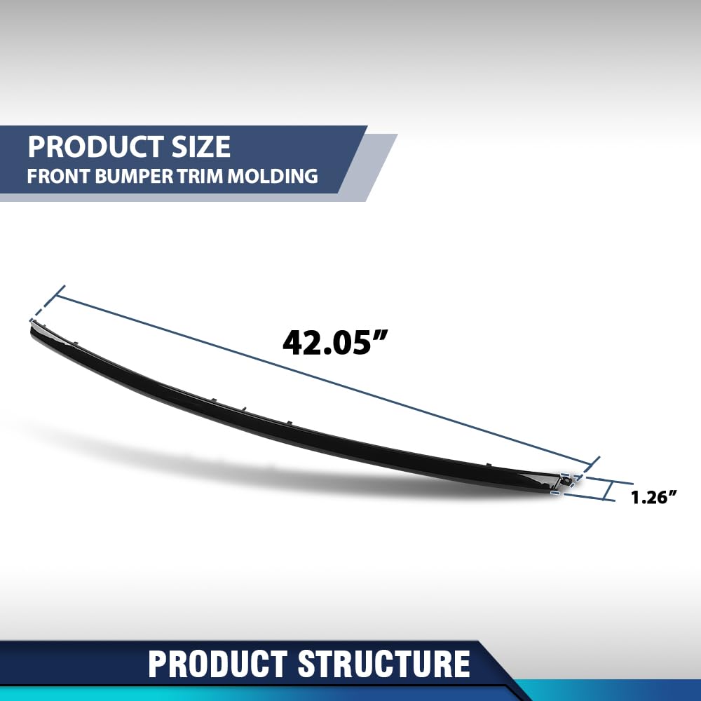 PIT66 Front Bumper Trim Molding, Black