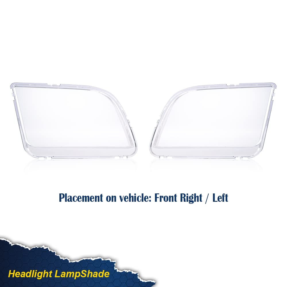 PIT66 Headlight Lens Cover, Compatible with 2005-2009 Ford Mustang (Does Not Fit Shelby GT500 Models) Clear