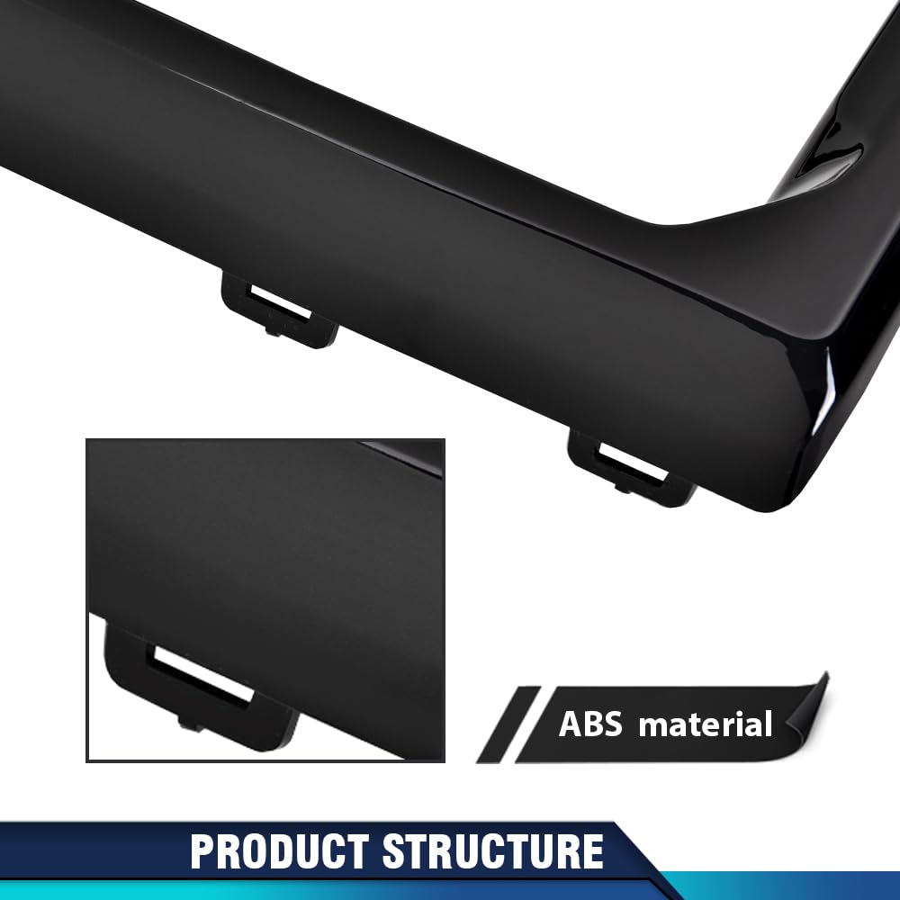PIT66 Glossy Black Front Fog Light Outer Bezel Cover Set