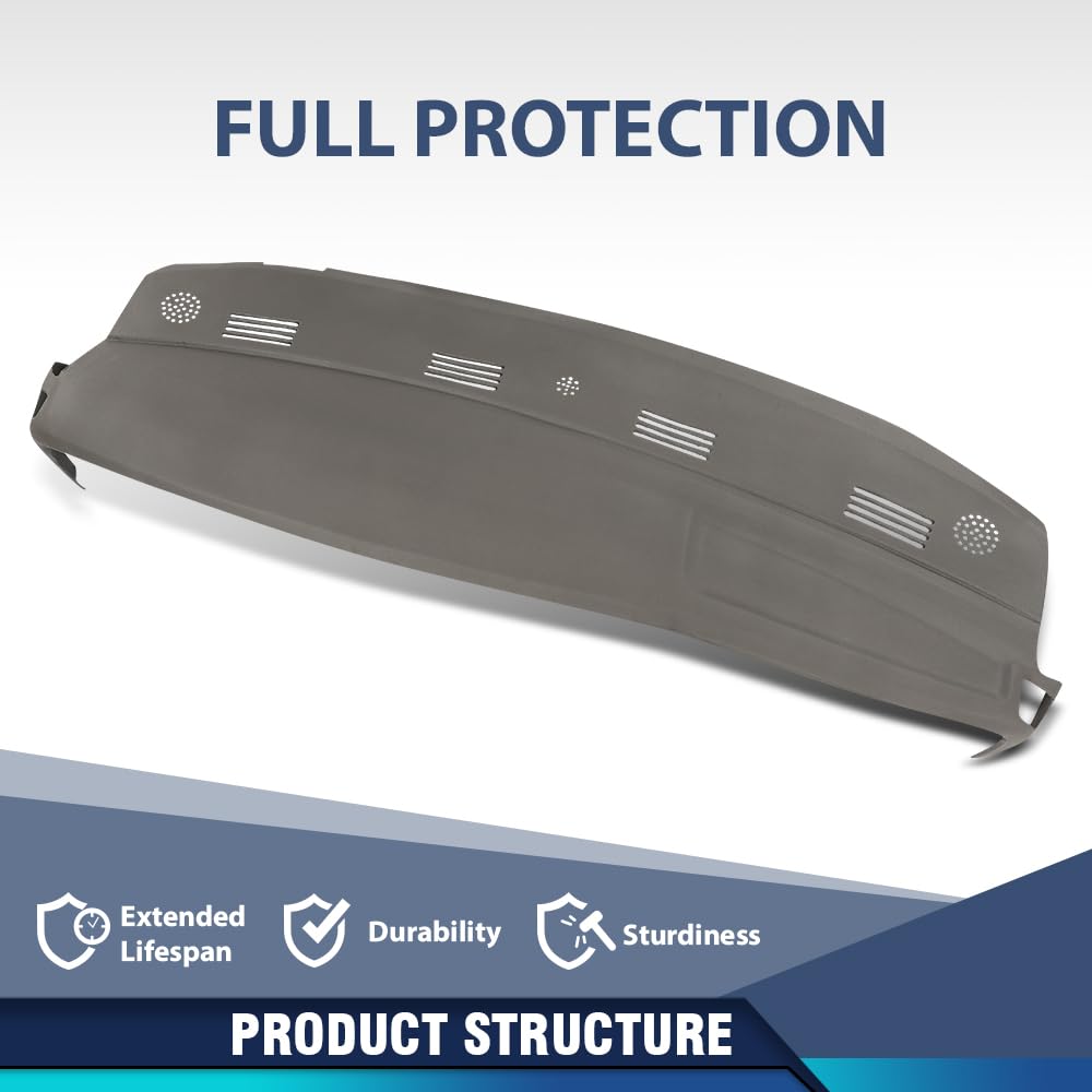 PIT66 Gray TPE Dash Dashboard Cover Fit Dodge Ram 1500 2500 3500 2002-2005