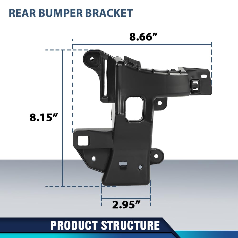 PIT66 Rear Bumper Bracket Right Side, Black