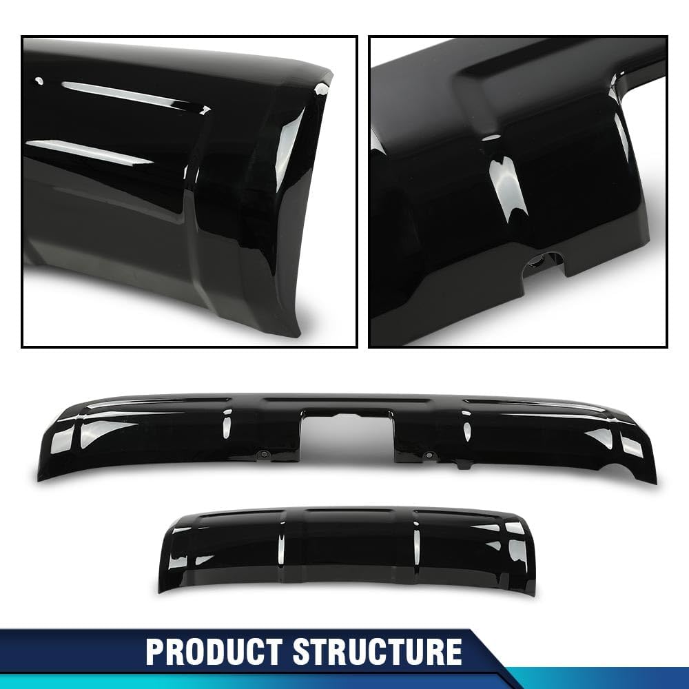 PIT66 Front & Rear Lower Valance Panel Bumper Cover, Black