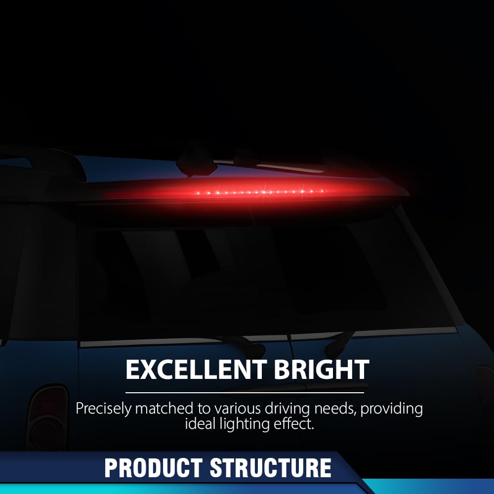 PIT66 LED Third 3rd Brake High Mount Stop Light Compatible with Mini Cooper 2008-2013 63257167413 Red