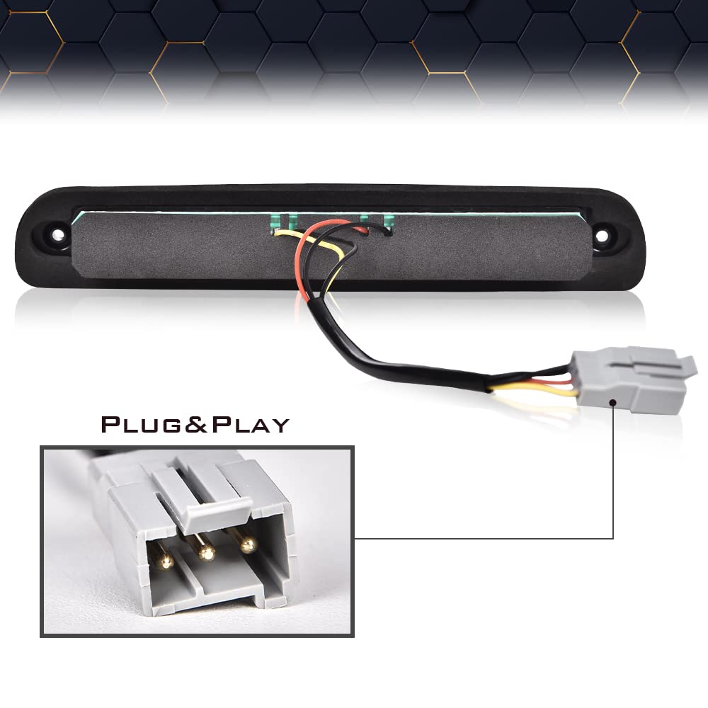 PIT66 LED 3rd Brake Light, Compatible with 99-15 F250 F350 F450 F550 Third Brake Stop Lamp Light Red Lens Chrome Housing