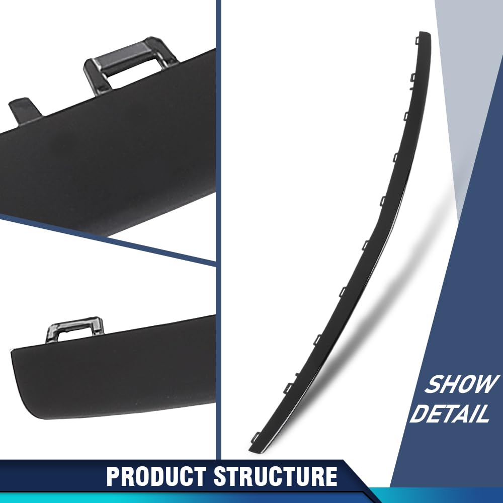 PIT66 Front Bumper Molding Trim, MB1044133 Glossy Black