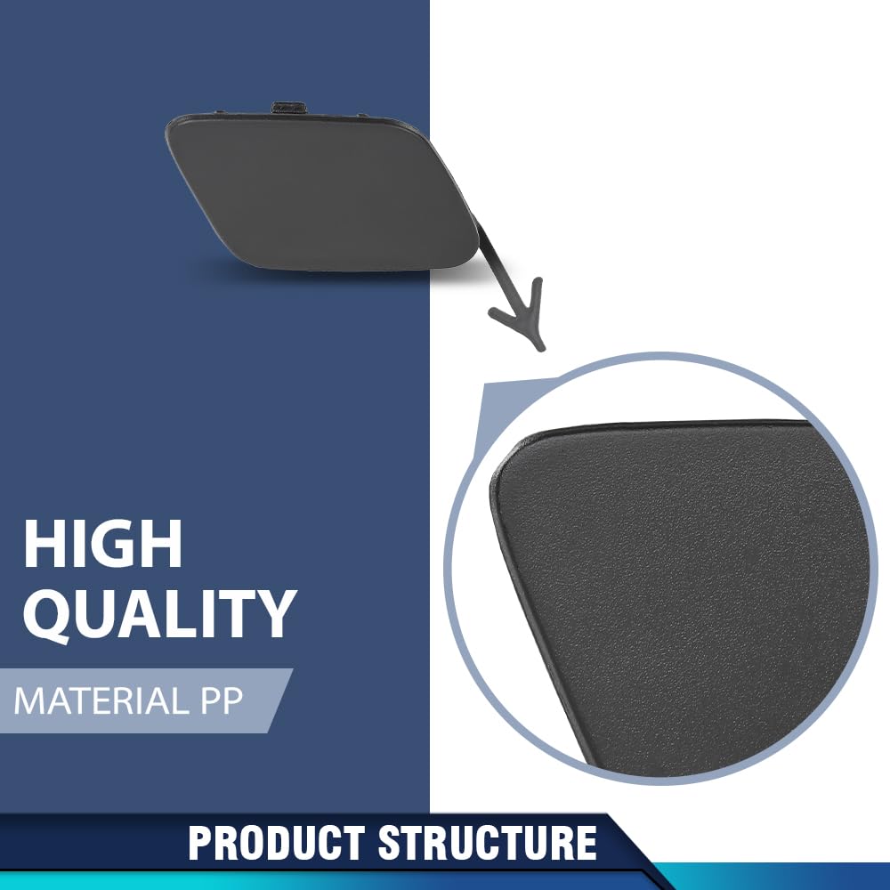 PIT66 Front Bumper Tow Hook Hole Cover Cap Right Side Compatible with Audi Q7 2017-2019 4M0807241B4W3 PP Plastic