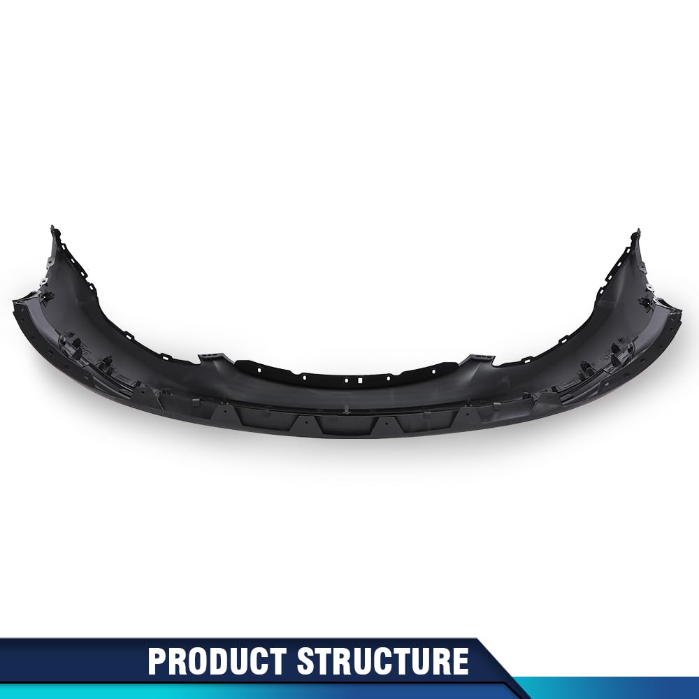 PIT66 Front Bumper Cover Panel W/Park Sensor Hole, Compatible with Tesla Model Y 2020 2021 2022 2023 Replacement 149374500A, 1493736S0A Black Primed