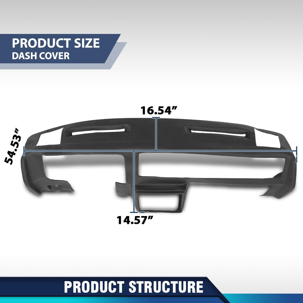 PIT66 Black TPE Dash Cover Fits Chevy Monte Carlo 1981‑1988