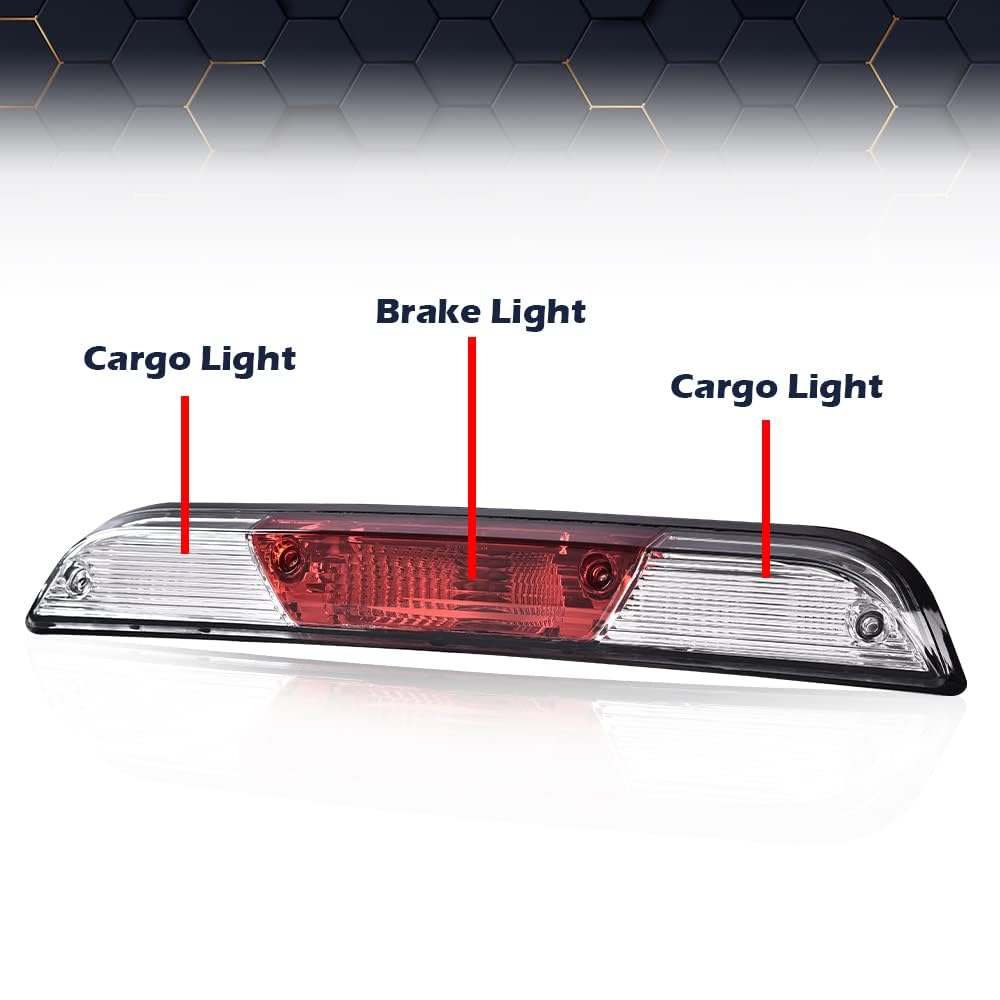 PIT66 3rd Brake Light Compatible with Ford F150 F250 F350 Super Duty 2015-2017 High Mount Stop Light Rear Tail Cargo Lamps
