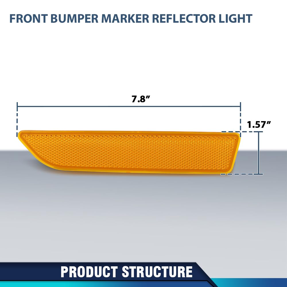 PIT66 Front Bumper Reflector Side Marker Light, Red Lens