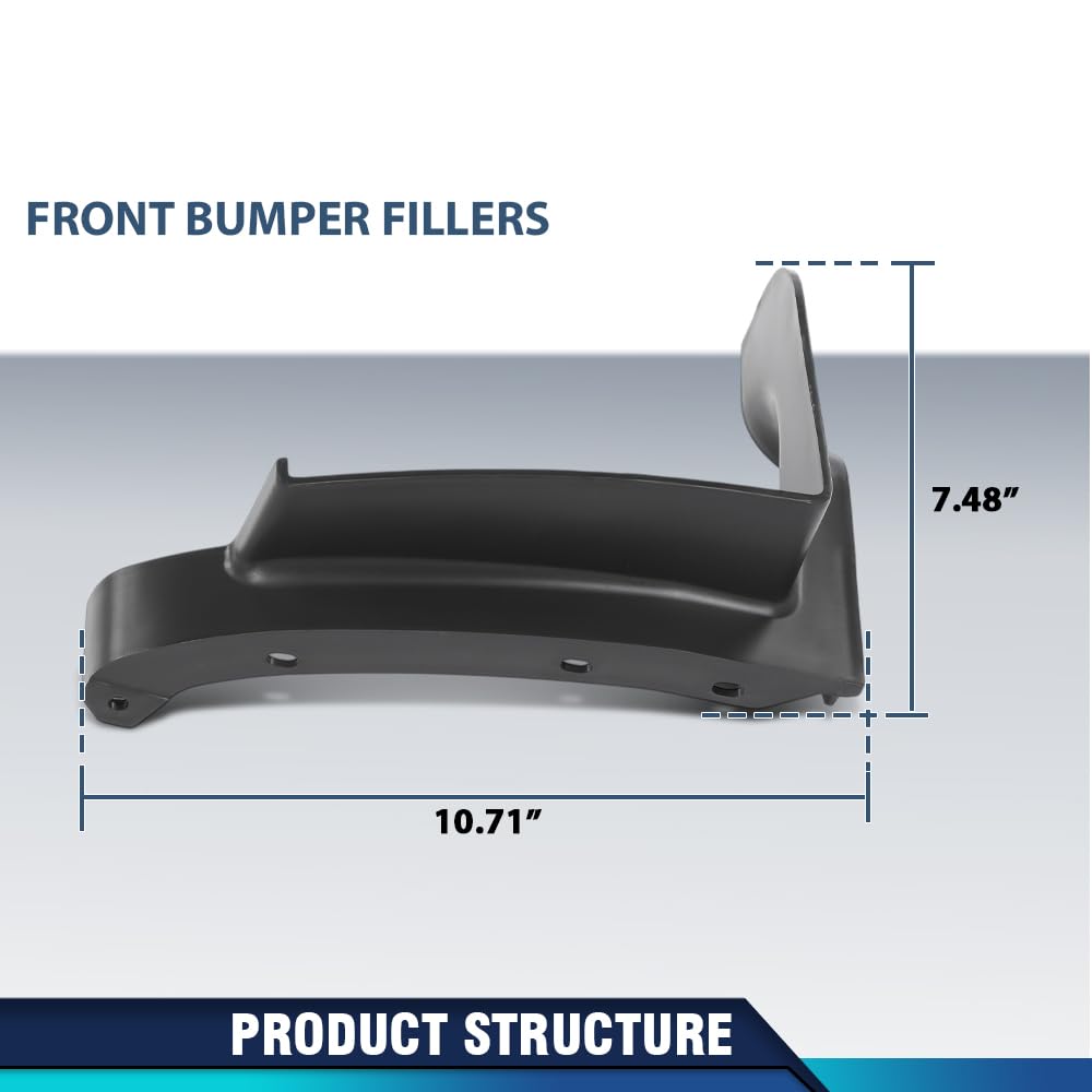 PIT66 Front Bumper Fillers PP Black Fit Chevy El Camino 1978-1987