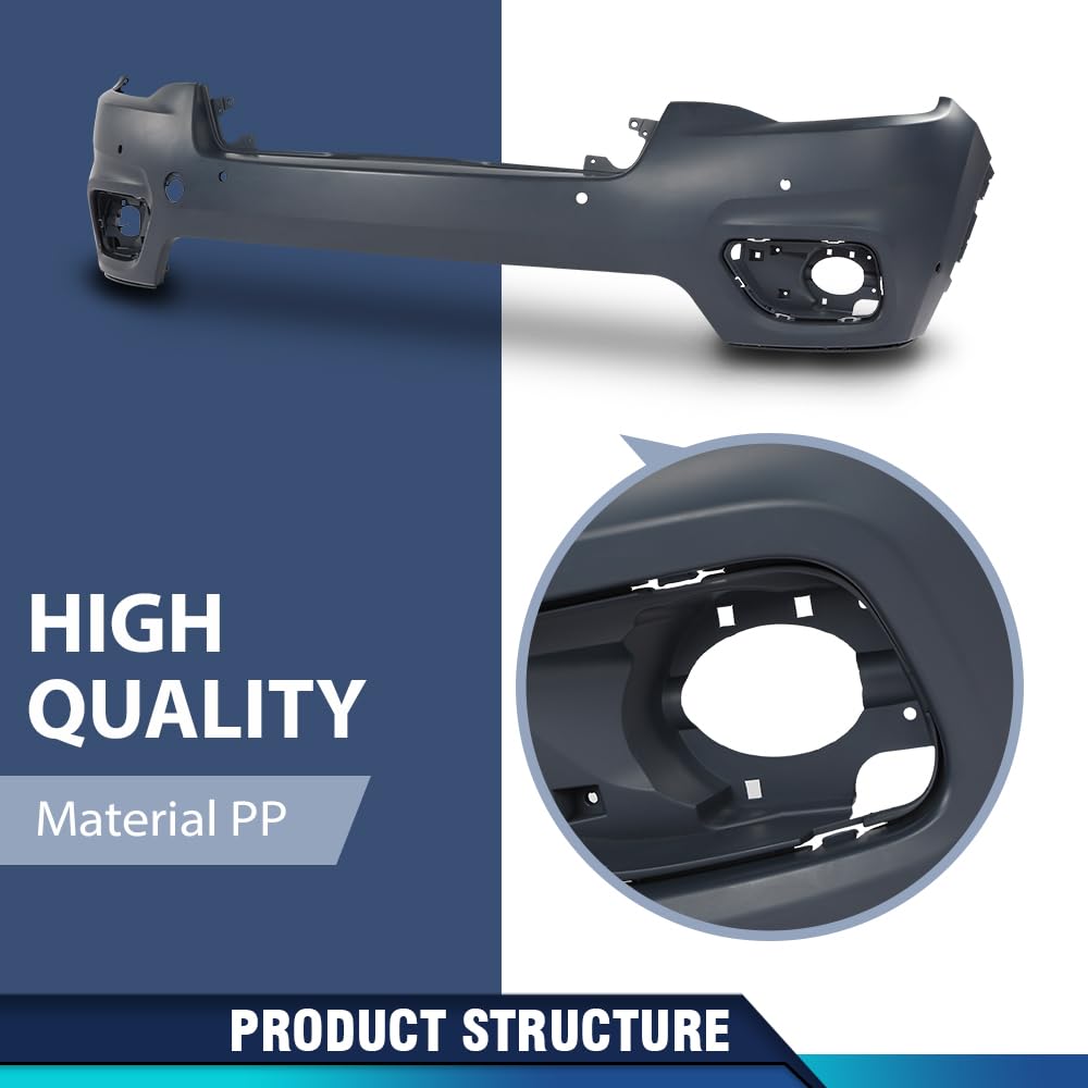 PIT66 Front Upper Bumper Cover Fit Jeep Cherokee 2019-2023 Black Primed