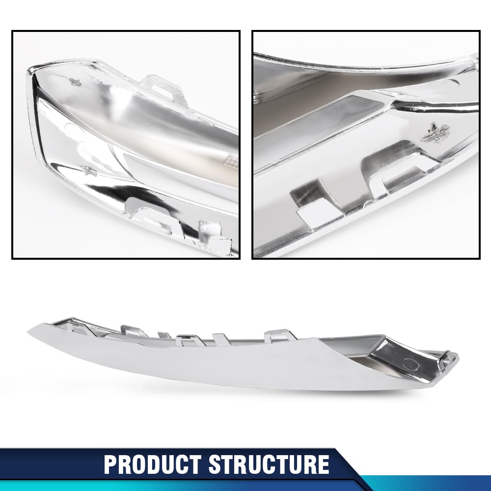 PIT66 Front Fog Light Cover Chrome Trim Driver and Passenger Side Compatible with Benz X166 GL500 GL550 GL63 AMG 2013-2016 A1668851774 A1668851874