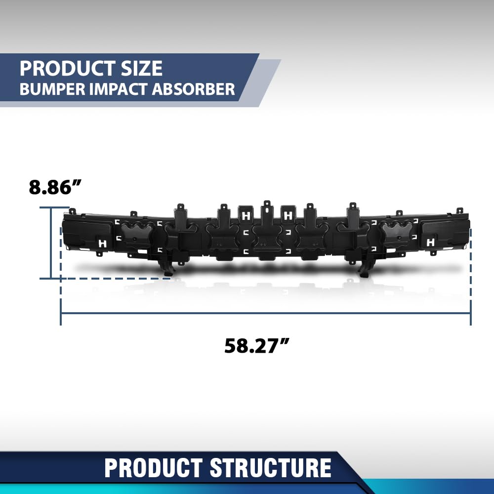 PIT66 Rear Bumper Impact Absorber 1 Pc, FO1170152 Black