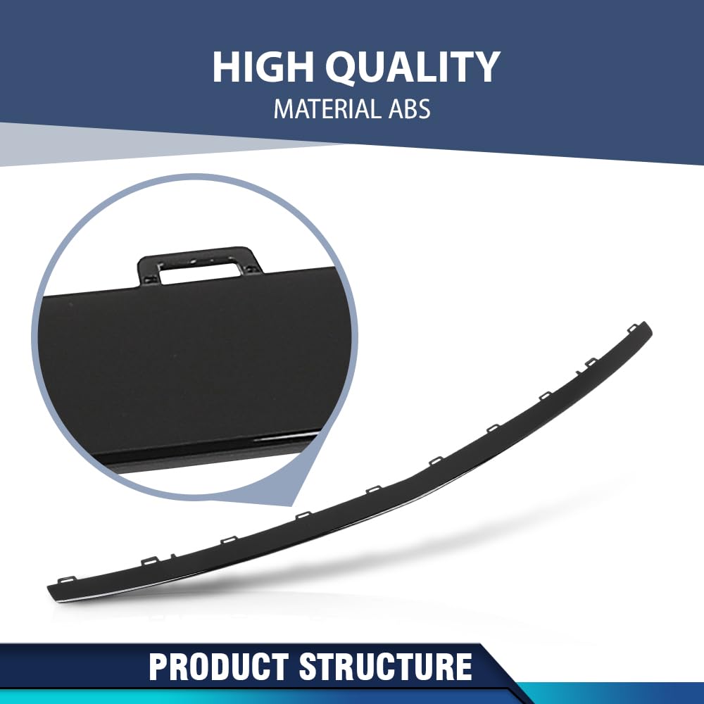 PIT66 Front Bumper Molding Trim, MB1044133 Glossy Black