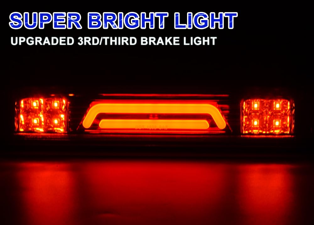 PIT66 LED 3rd Brake Light, Compatible with 07-10 Ford Explorer Sport Trac/04-08 Ford F150 Lobo/06-08 Lincoln Mark LT Third Brake Stop Lamp Light Red Lens Black Housing