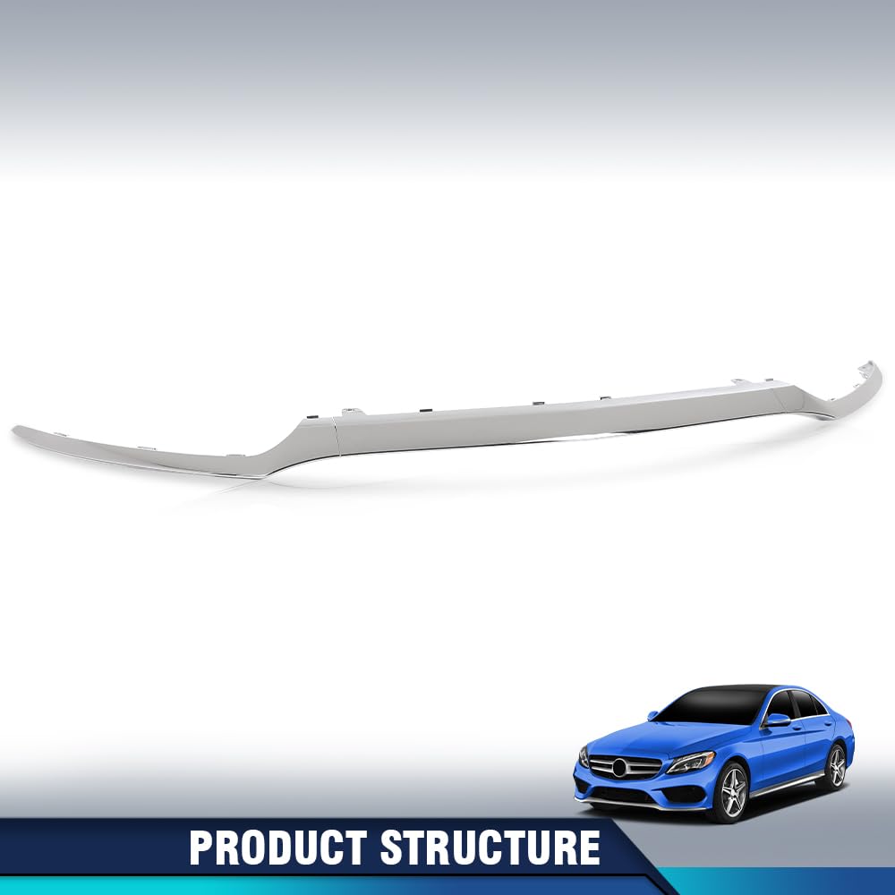 PIT66 Front Bumper Lower Lip Trim Molding Chrome