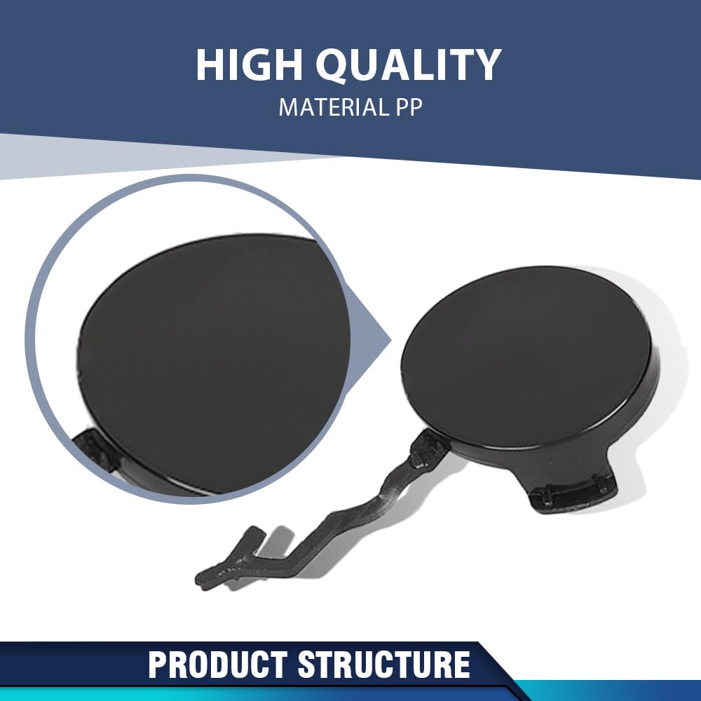 PIT66 Rear Bumper Tow Hook Cover Cap PP Black Fit Porsche Cayenne 2011-2014